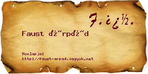 Faust Árpád névjegykártya