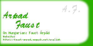 arpad faust business card