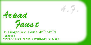arpad faust business card